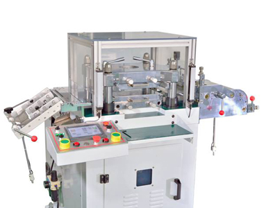 Compact enclosed die-cutting station with safety guard and operator control panel