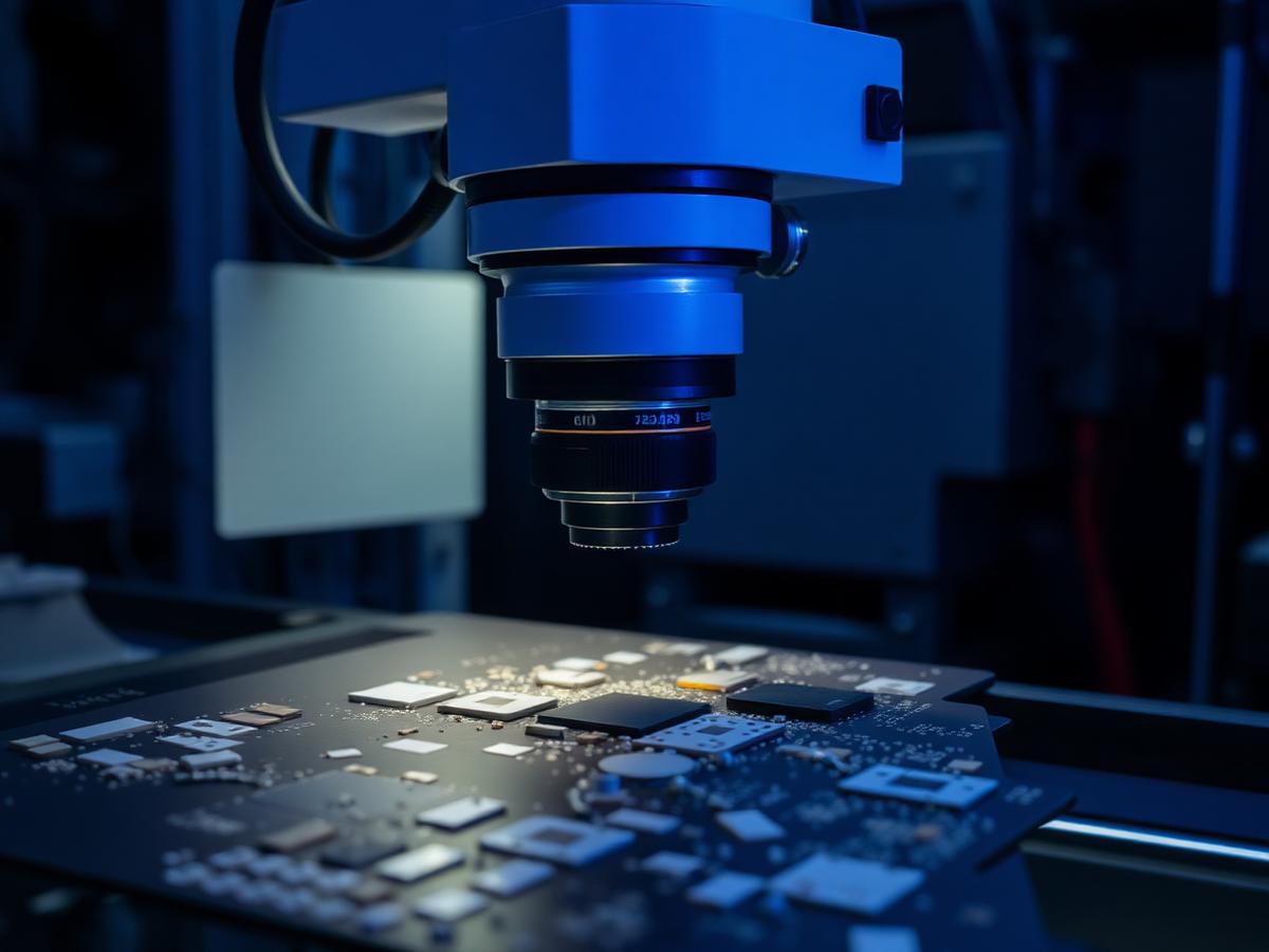Automated optical inspection camera scanning die-cut electronic parts
